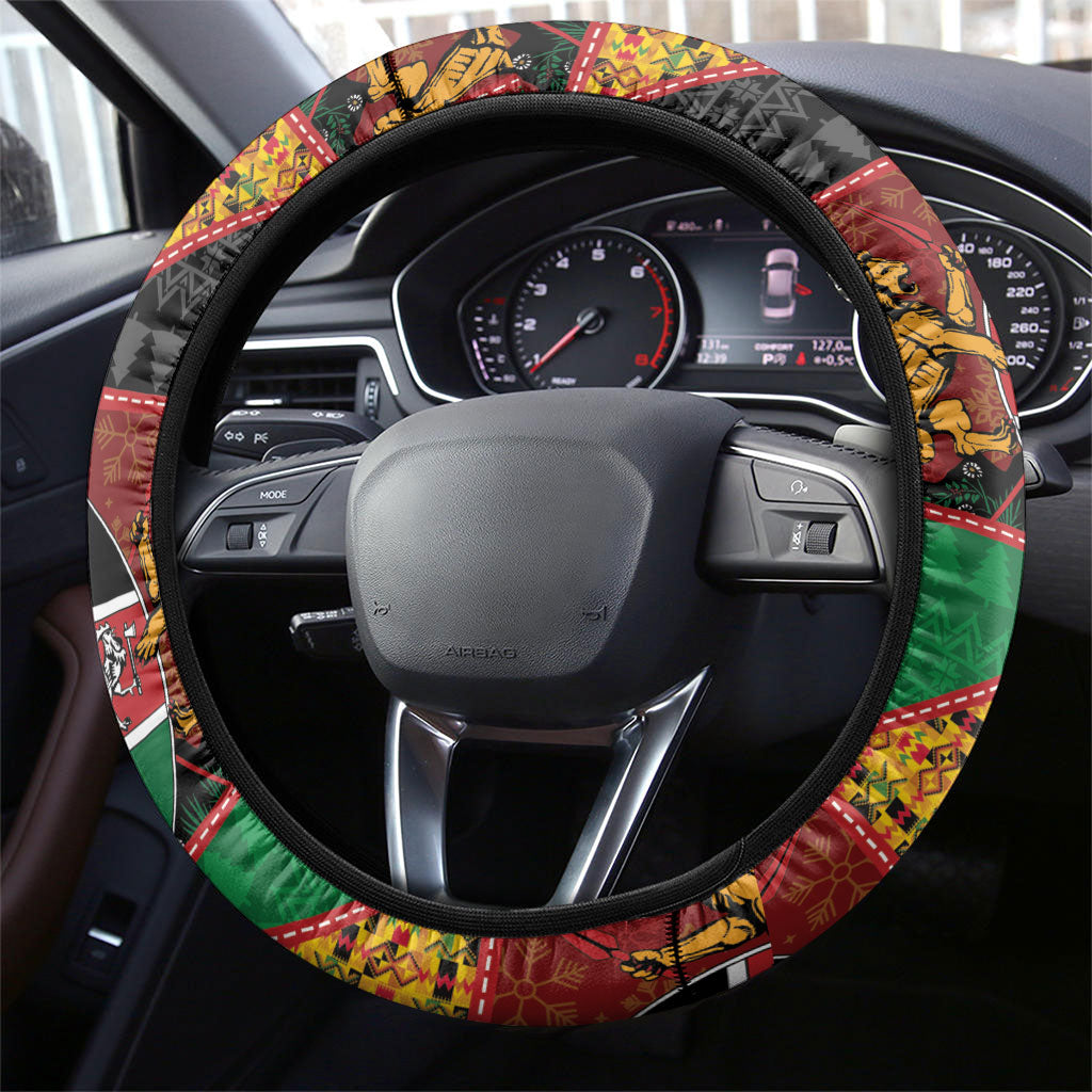 Kenya Christmas Steering Wheel Cover Patchwork Style