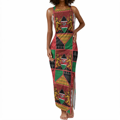 Kenya Christmas Tank Maxi Dress Patchwork Style