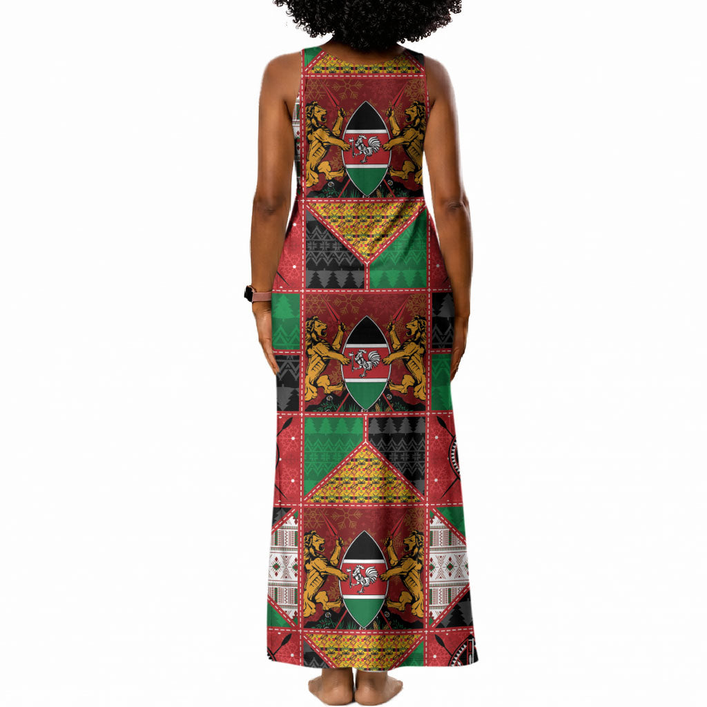 Kenya Christmas Tank Maxi Dress Patchwork Style
