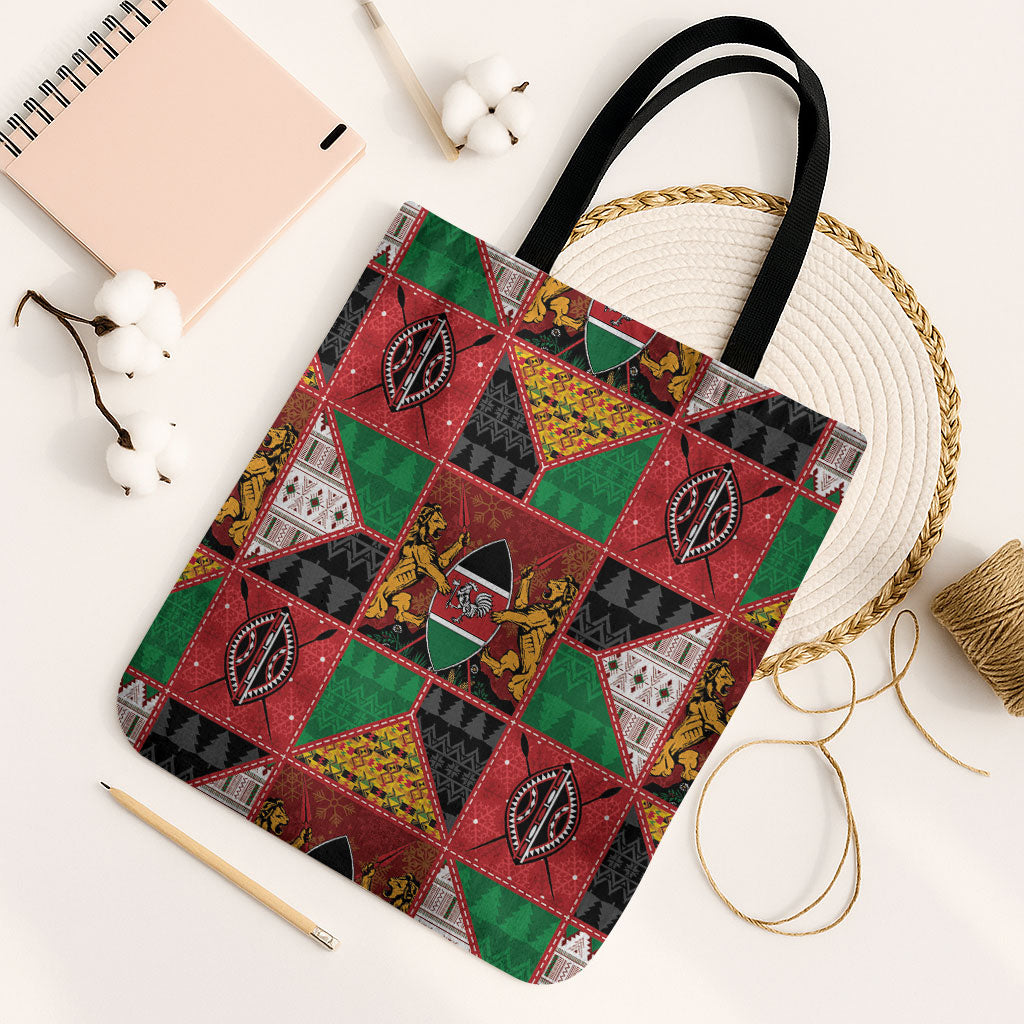 Kenya Christmas Tote Bag Patchwork Style
