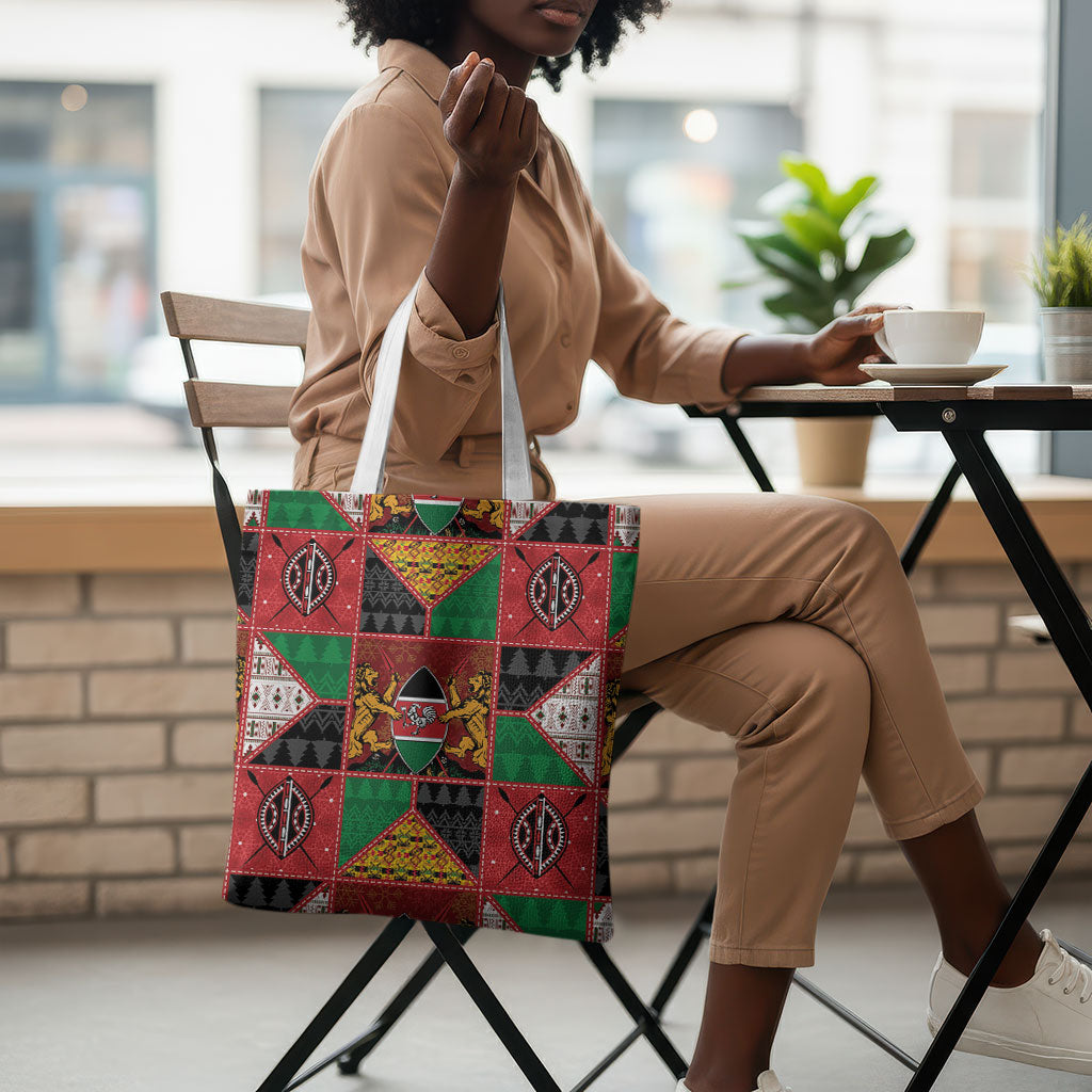 Kenya Christmas Tote Bag Patchwork Style