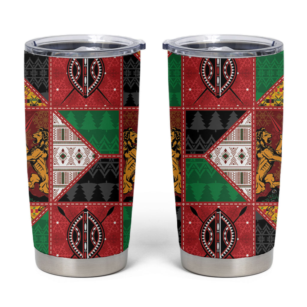 Kenya Christmas Tumbler Cup Patchwork Style