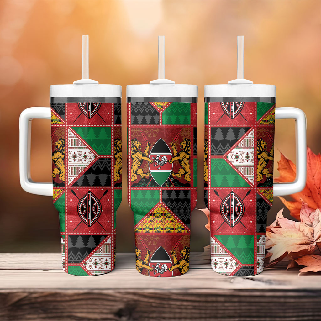 Kenya Christmas Tumbler With Handle Patchwork Style