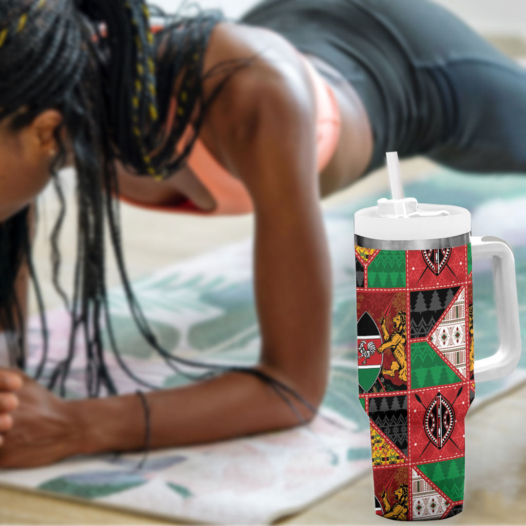 Kenya Christmas Tumbler With Handle Patchwork Style