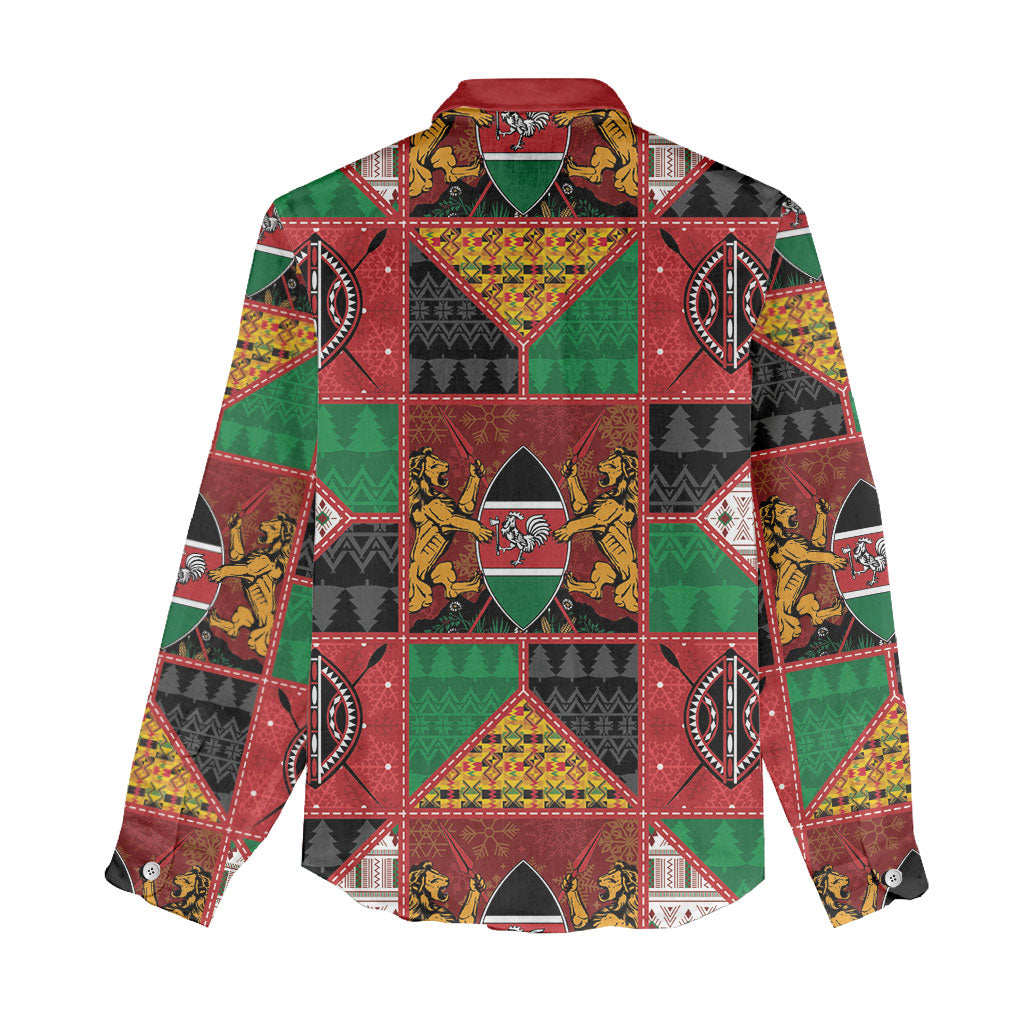 Kenya Christmas Women Casual Shirt Patchwork Style