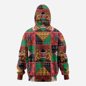 Kenya Christmas Zip Hoodie Patchwork Style