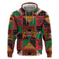Kenya Christmas Zip Hoodie Patchwork Style