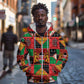 Kenya Christmas Zip Hoodie Patchwork Style