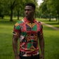 Kenya Christmas Zipper Polo Shirt Patchwork Style
