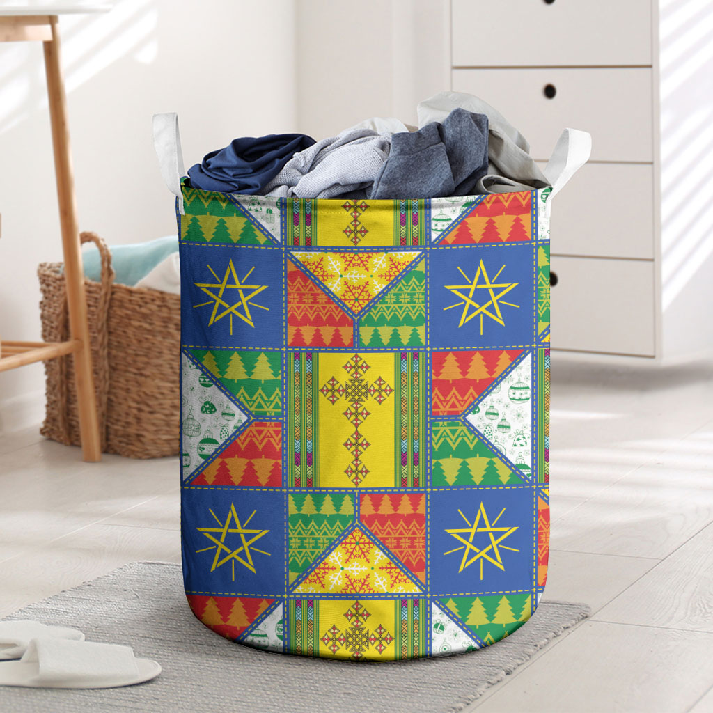 Ethiopia Christmas Laundry Basket Patchwork Style