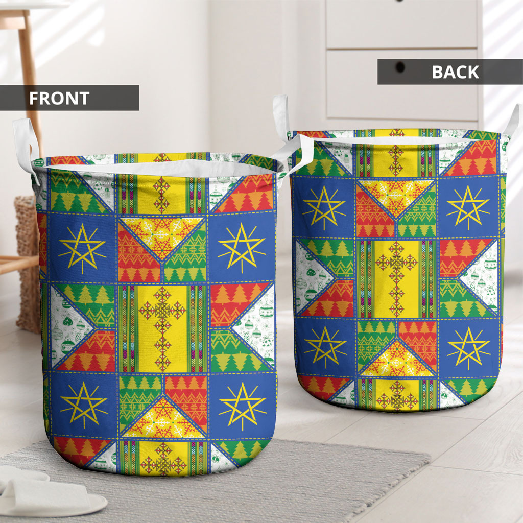 Ethiopia Christmas Laundry Basket Patchwork Style
