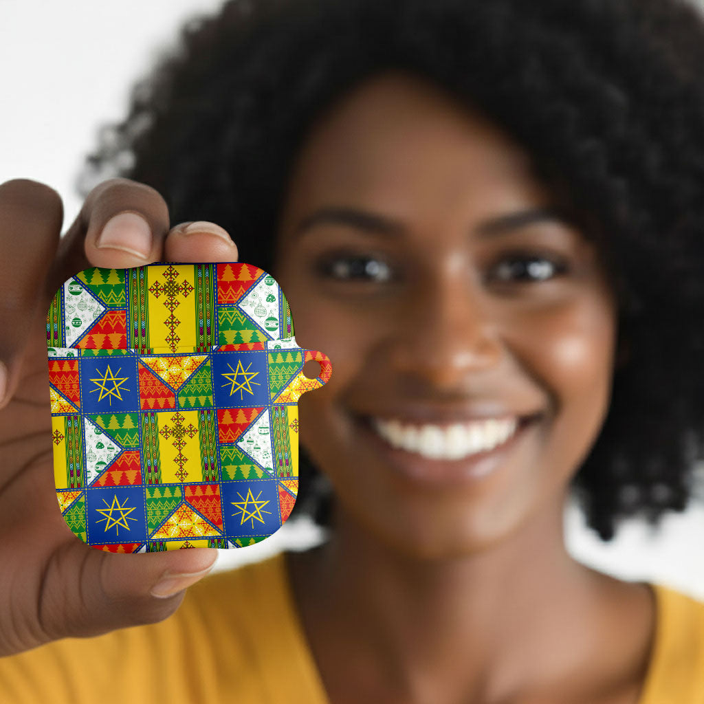 Ethiopia Christmas AirPods Case Patchwork Style