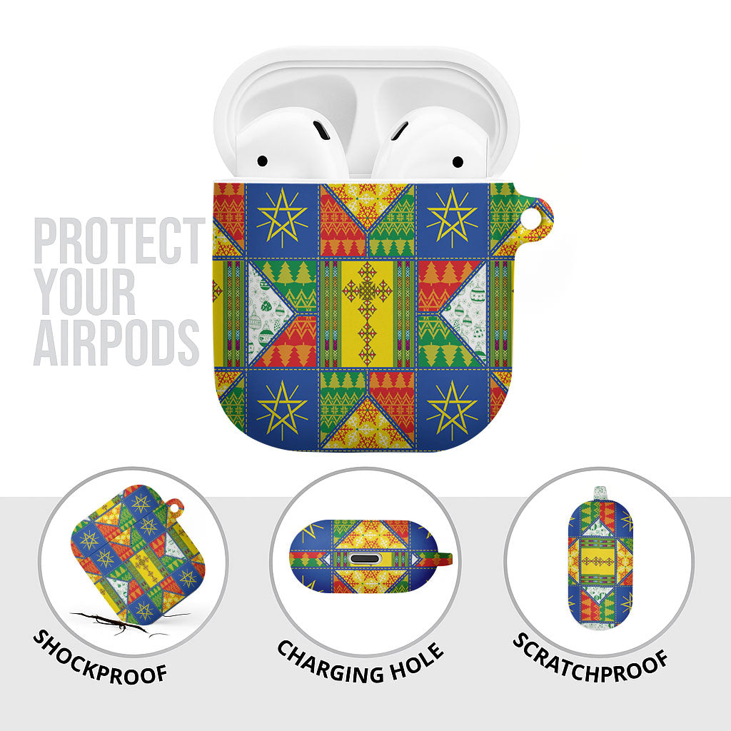 Ethiopia Christmas AirPods Case Patchwork Style
