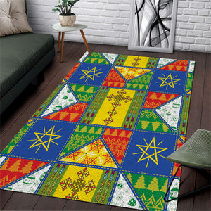 Ethiopia Christmas Area Rug Patchwork Style