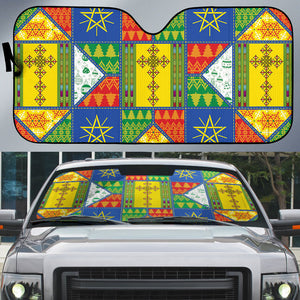 Ethiopia Christmas Auto Sun Shade Patchwork Style