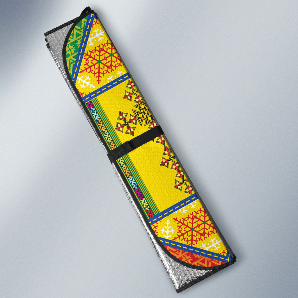 Ethiopia Christmas Auto Sun Shade Patchwork Style