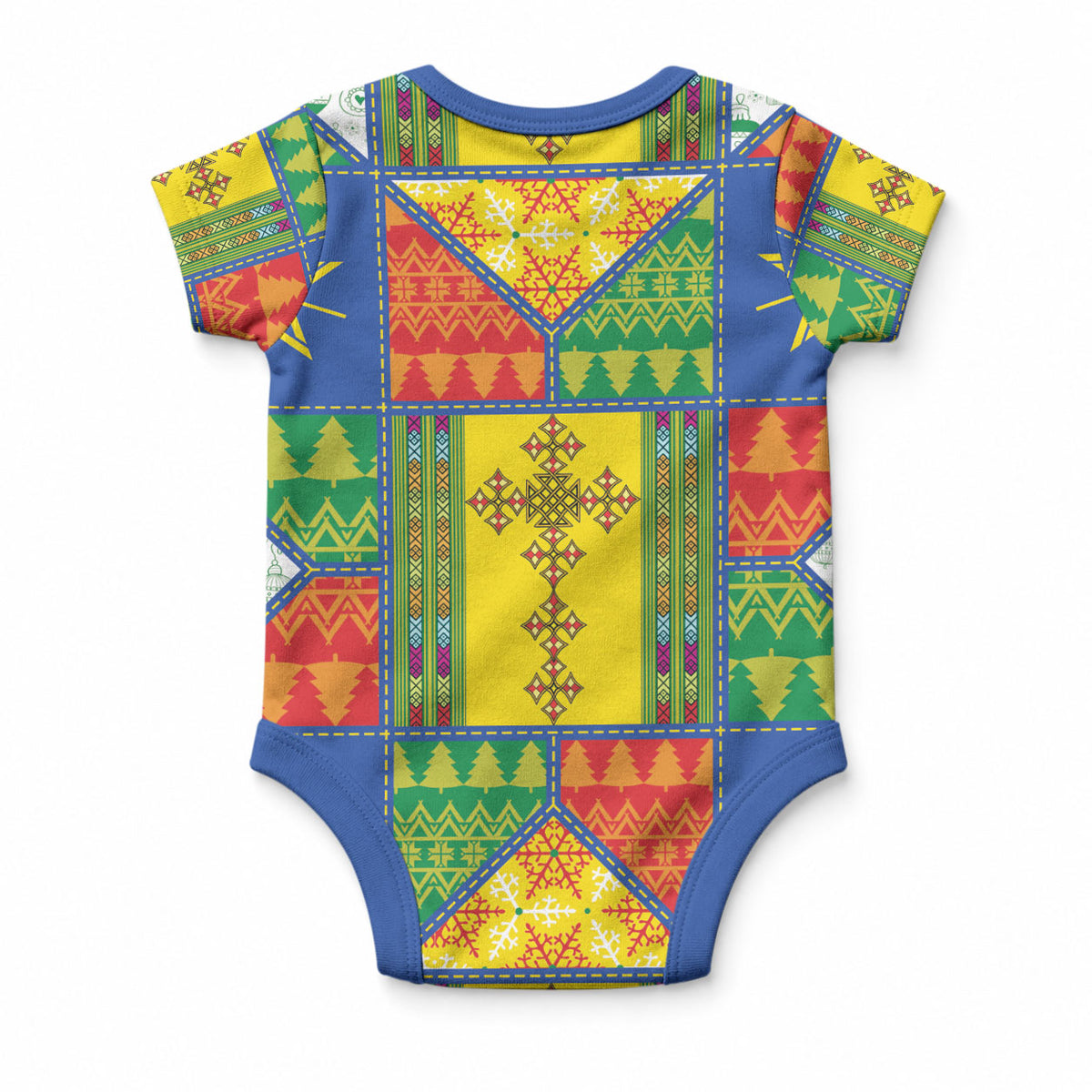 Ethiopia Christmas Baby Onesie Patchwork Style