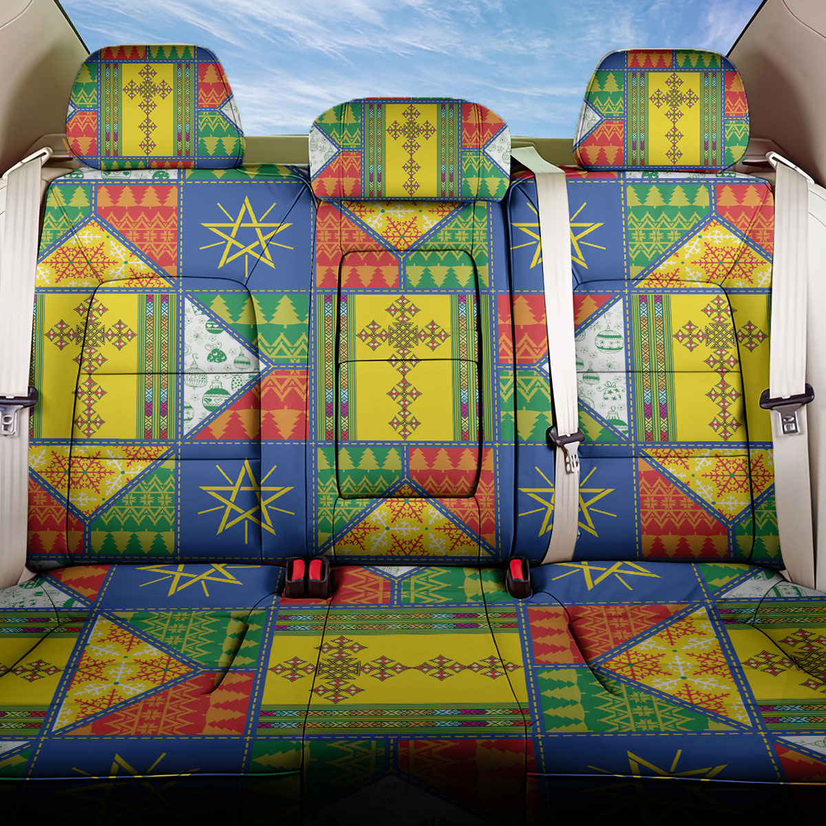 Ethiopia Christmas Back Car Seat Cover Patchwork Style