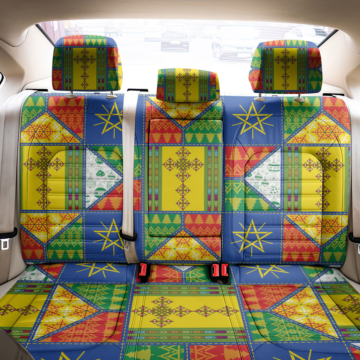 Ethiopia Christmas Back Car Seat Cover Patchwork Style