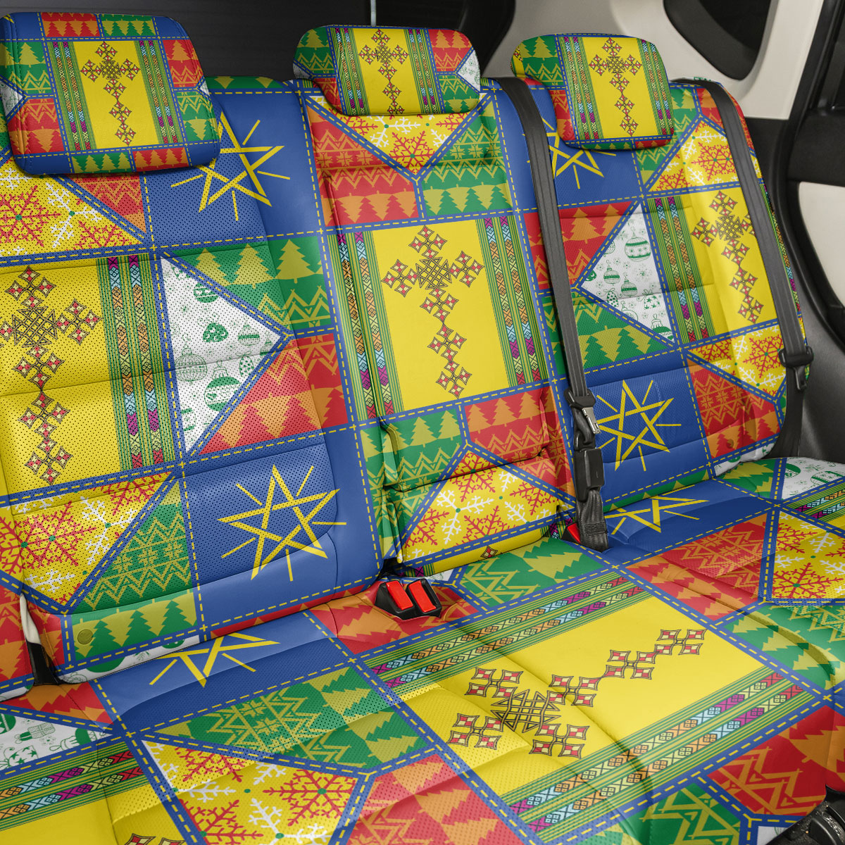 Ethiopia Christmas Back Car Seat Cover Patchwork Style