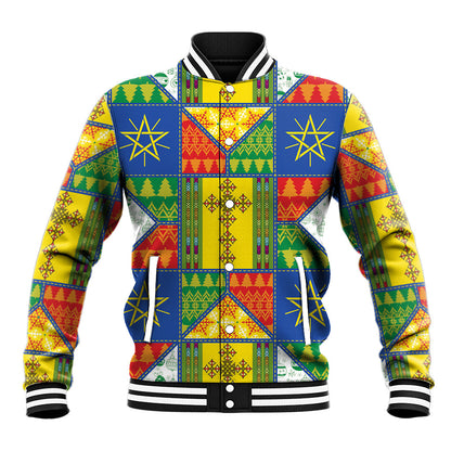 Ethiopia Christmas Baseball Jacket Patchwork Style