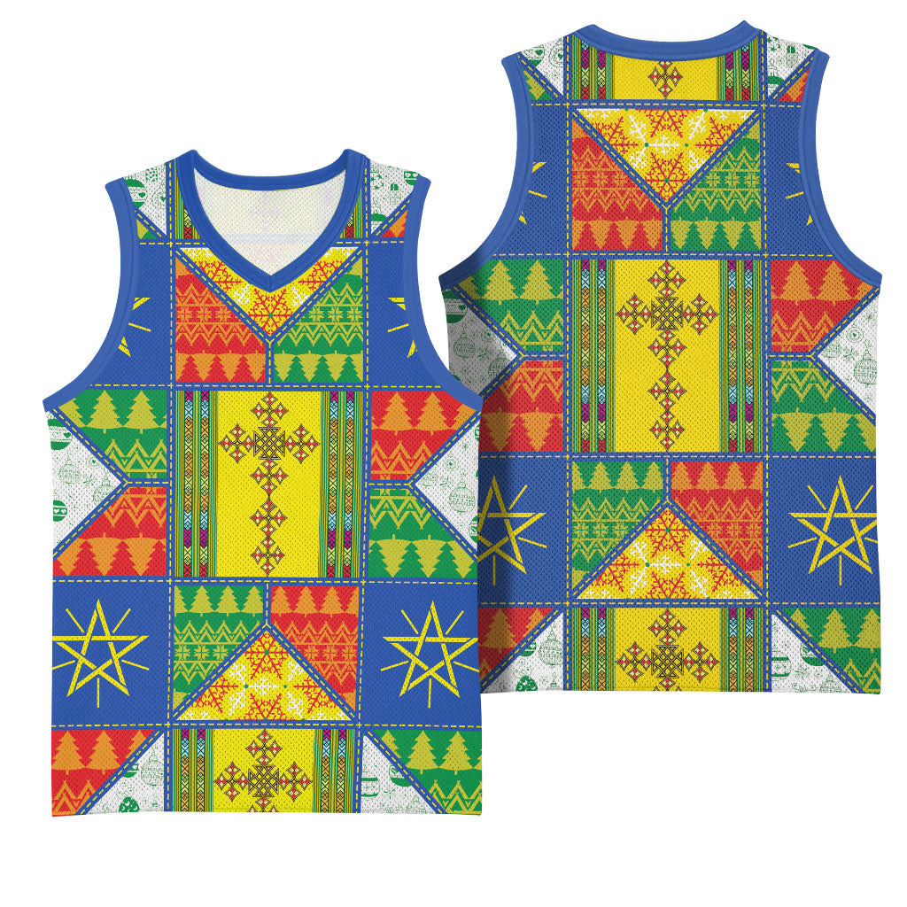 Ethiopia Christmas Basketball Jersey Patchwork Style