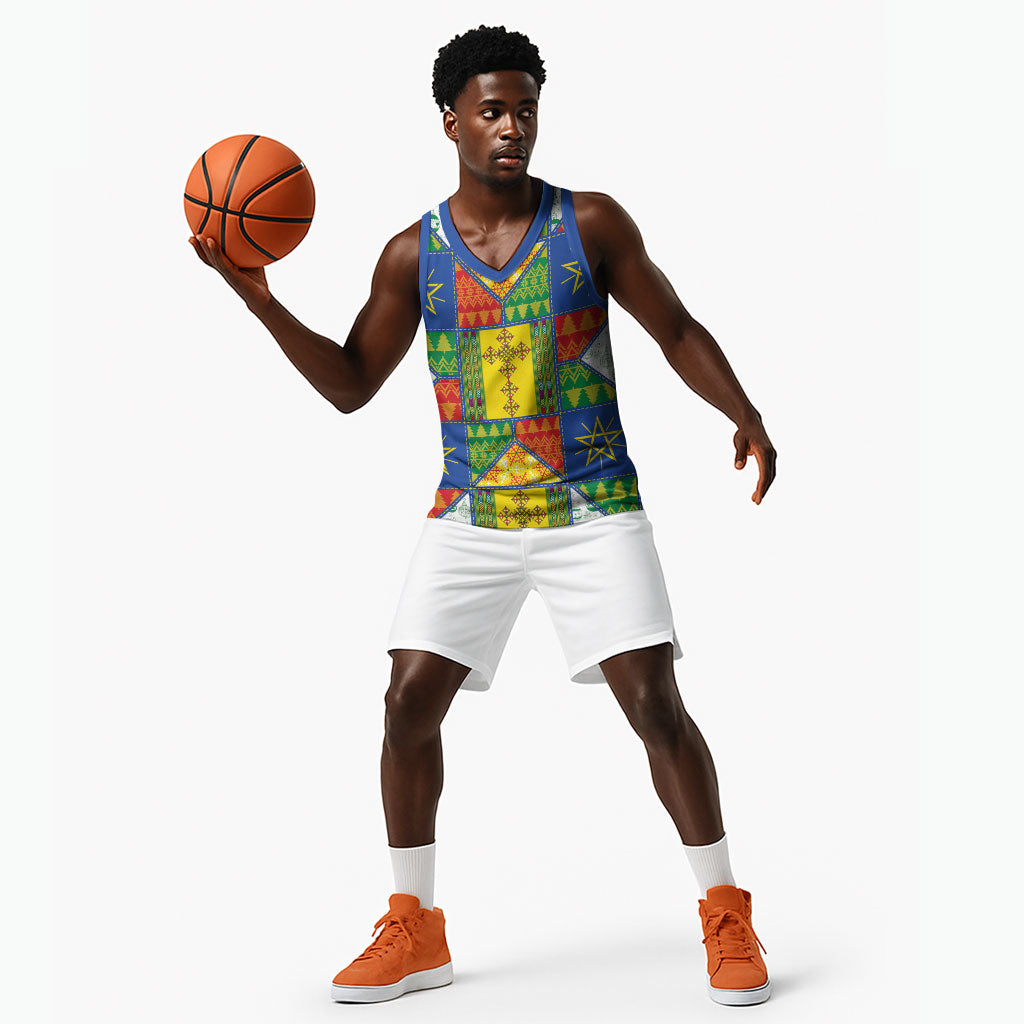 Ethiopia Christmas Basketball Jersey Patchwork Style