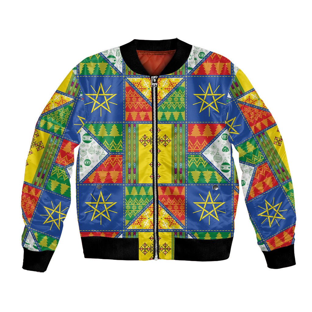 Ethiopia Christmas Bomber Jacket Patchwork Style