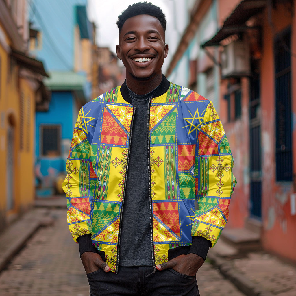 Ethiopia Christmas Bomber Jacket Patchwork Style