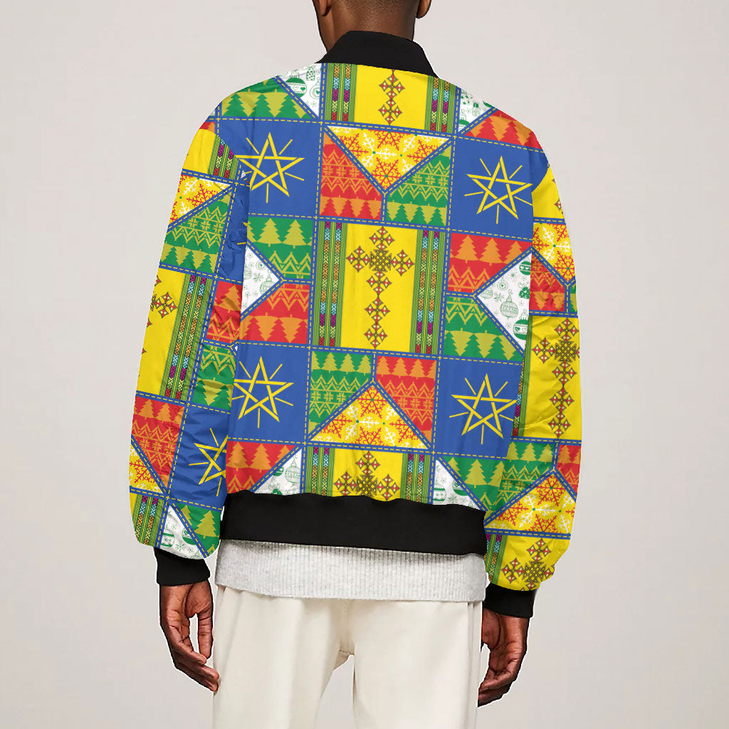 Ethiopia Christmas Bomber Jacket Patchwork Style