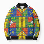 Ethiopia Christmas Bomber Puffer Jacket Patchwork Style