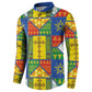 Ethiopia Christmas Button Sweatshirt Patchwork Style
