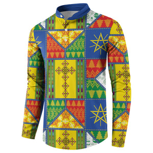 Ethiopia Christmas Button Sweatshirt Patchwork Style