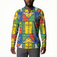 Ethiopia Christmas Button Sweatshirt Patchwork Style