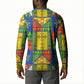 Ethiopia Christmas Button Sweatshirt Patchwork Style