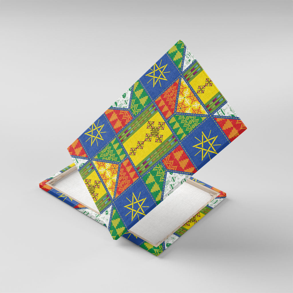 Ethiopia Christmas Canvas Wall Art Patchwork Style