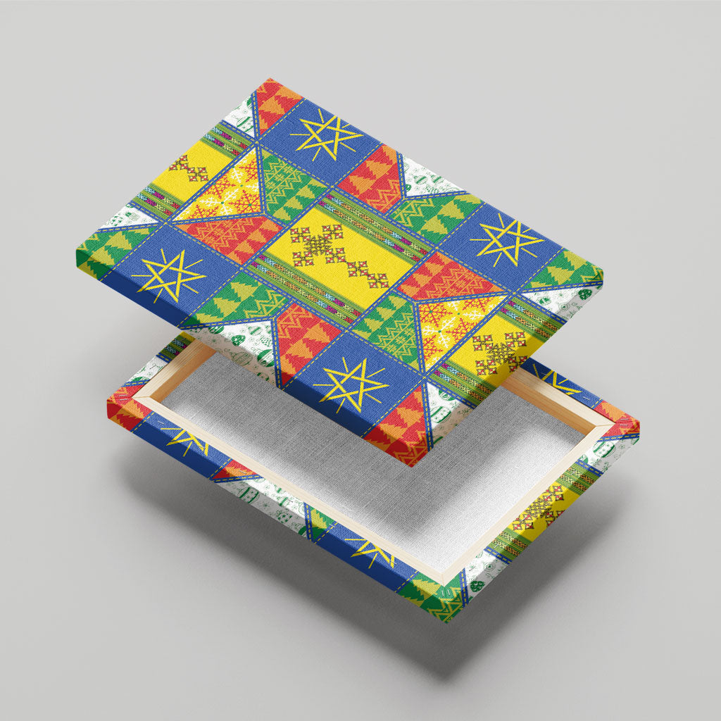 Ethiopia Christmas Canvas Wall Art Patchwork Style