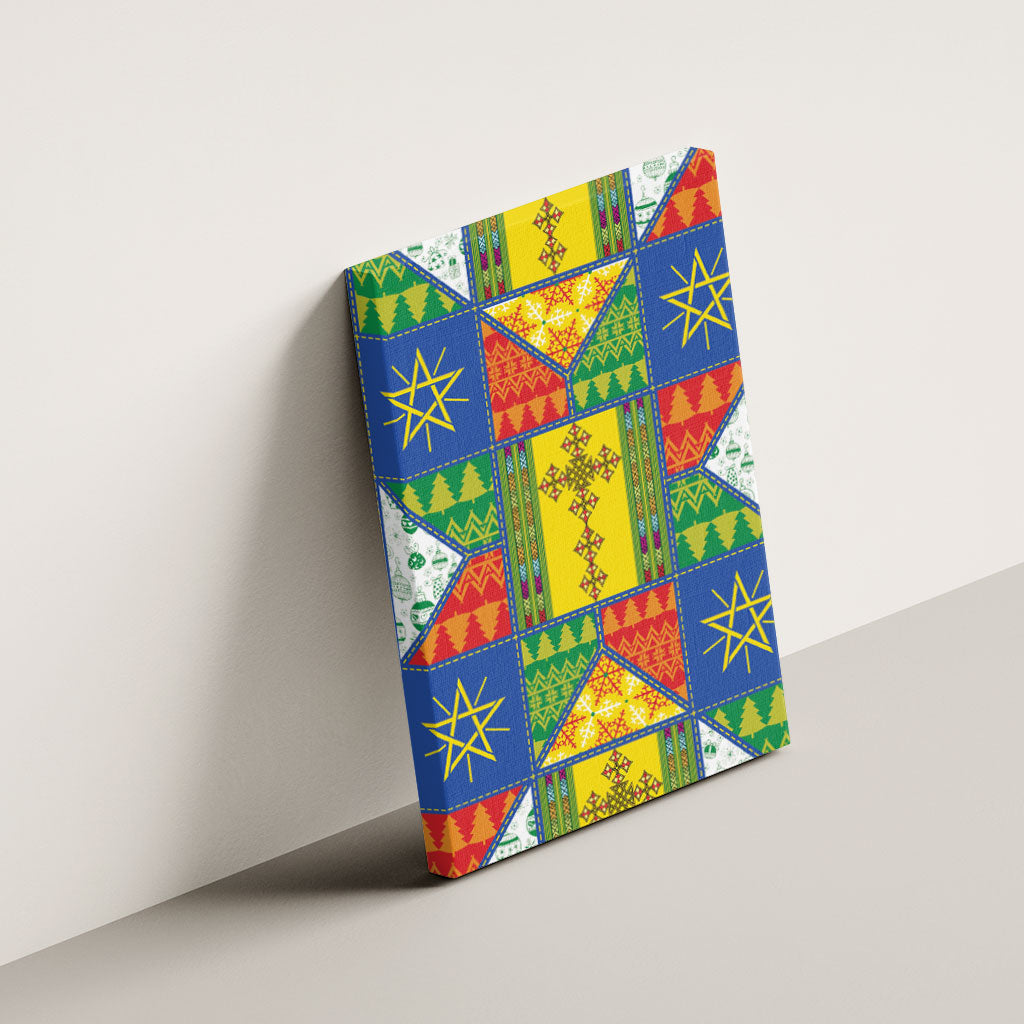 Ethiopia Christmas Canvas Wall Art Patchwork Style