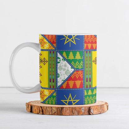 Ethiopia Christmas Ceramic Mug Patchwork Style