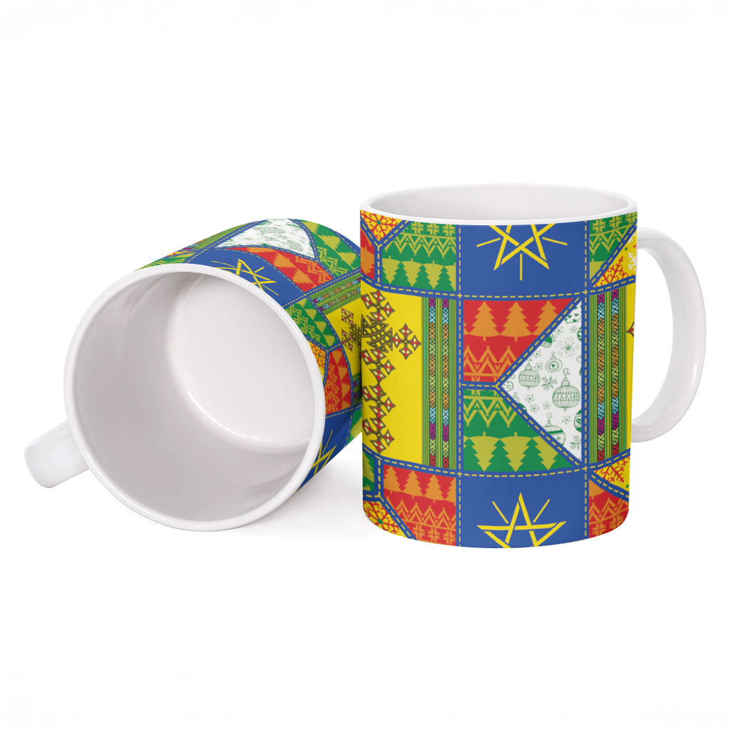 Ethiopia Christmas Ceramic Mug Patchwork Style