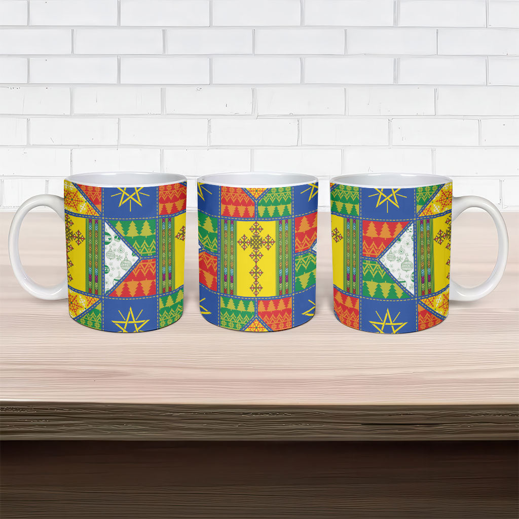 Ethiopia Christmas Ceramic Mug Patchwork Style