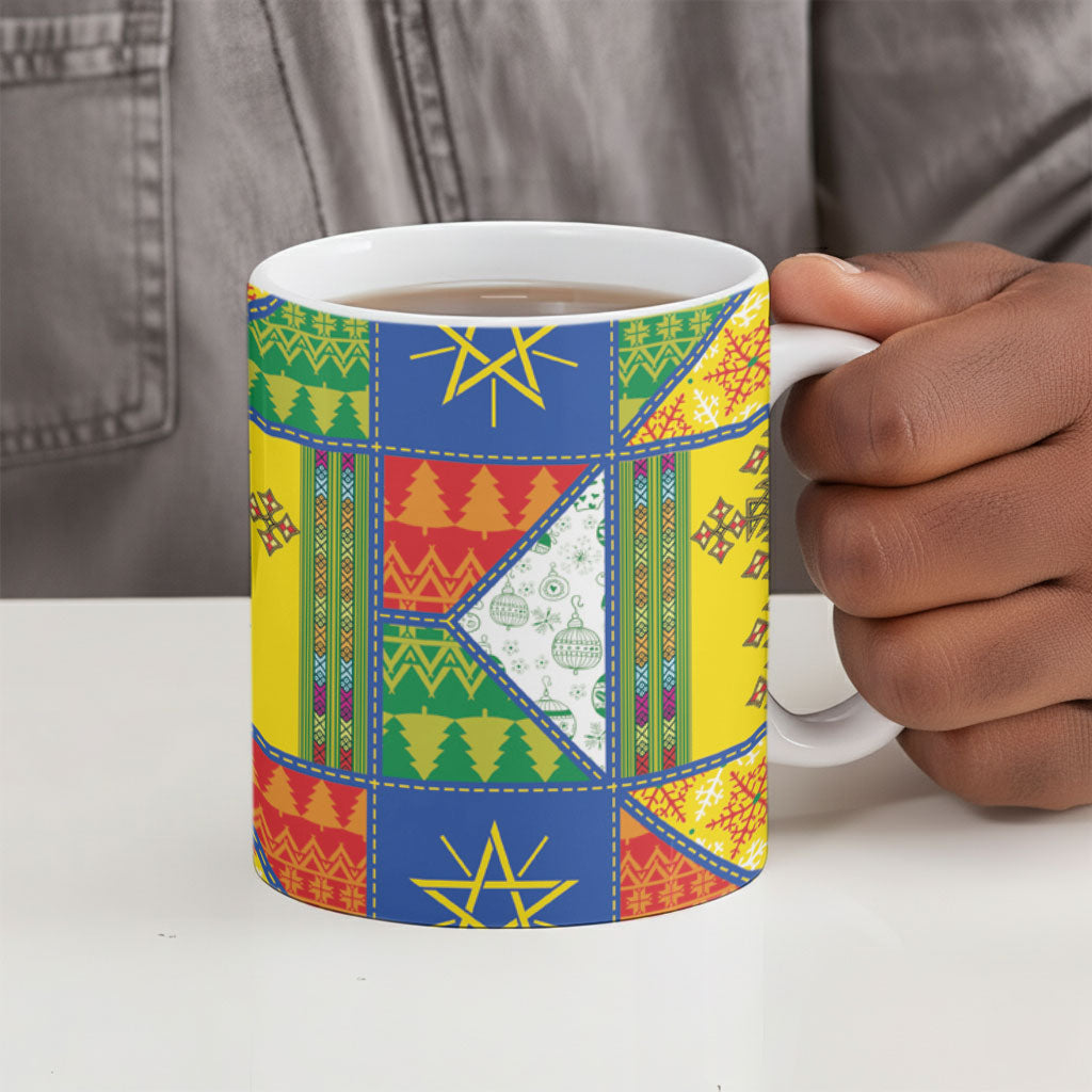 Ethiopia Christmas Ceramic Mug Patchwork Style