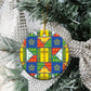Ethiopia Christmas Ceramic Ornament Patchwork Style