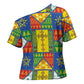 Ethiopia Christmas Cross Shoulder Shirt Patchwork Style