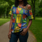 Ethiopia Christmas Cross Shoulder Shirt Patchwork Style