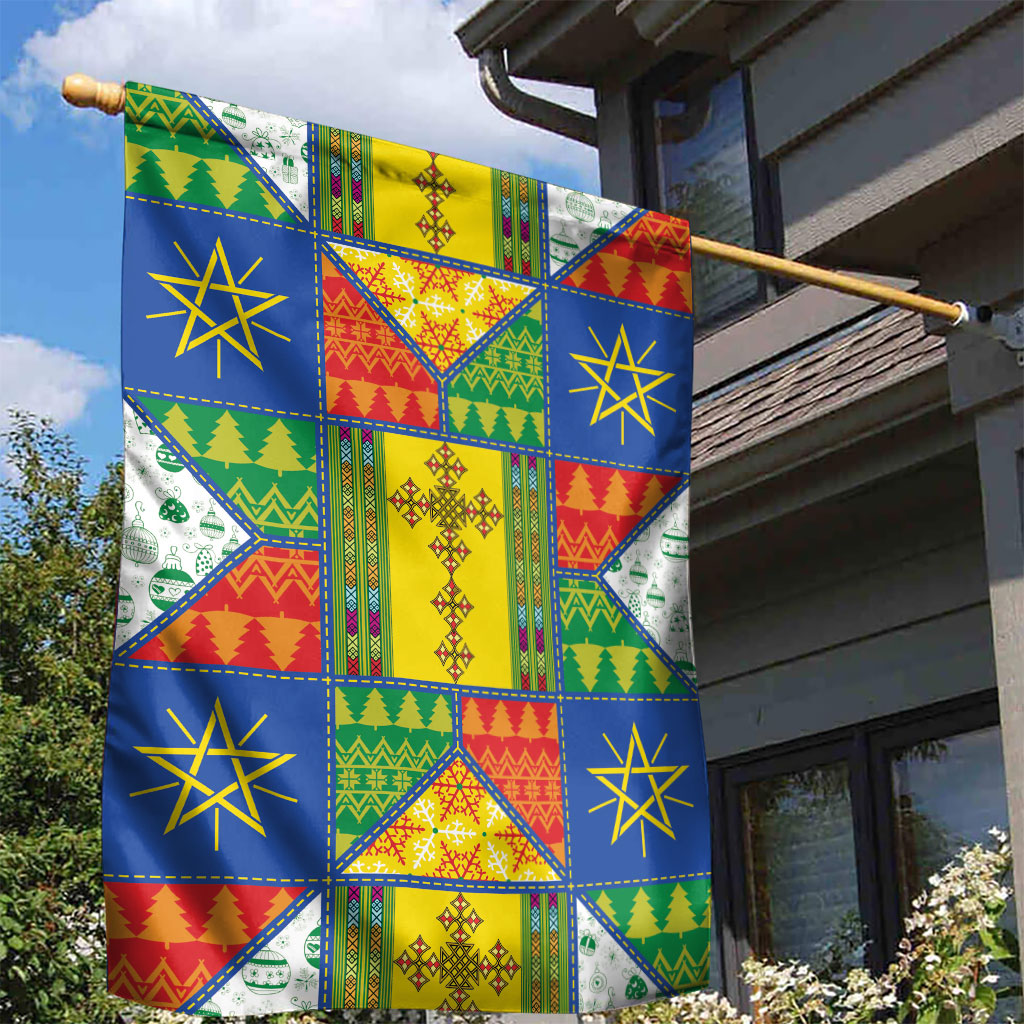 Ethiopia Christmas Garden Flag Patchwork Style
