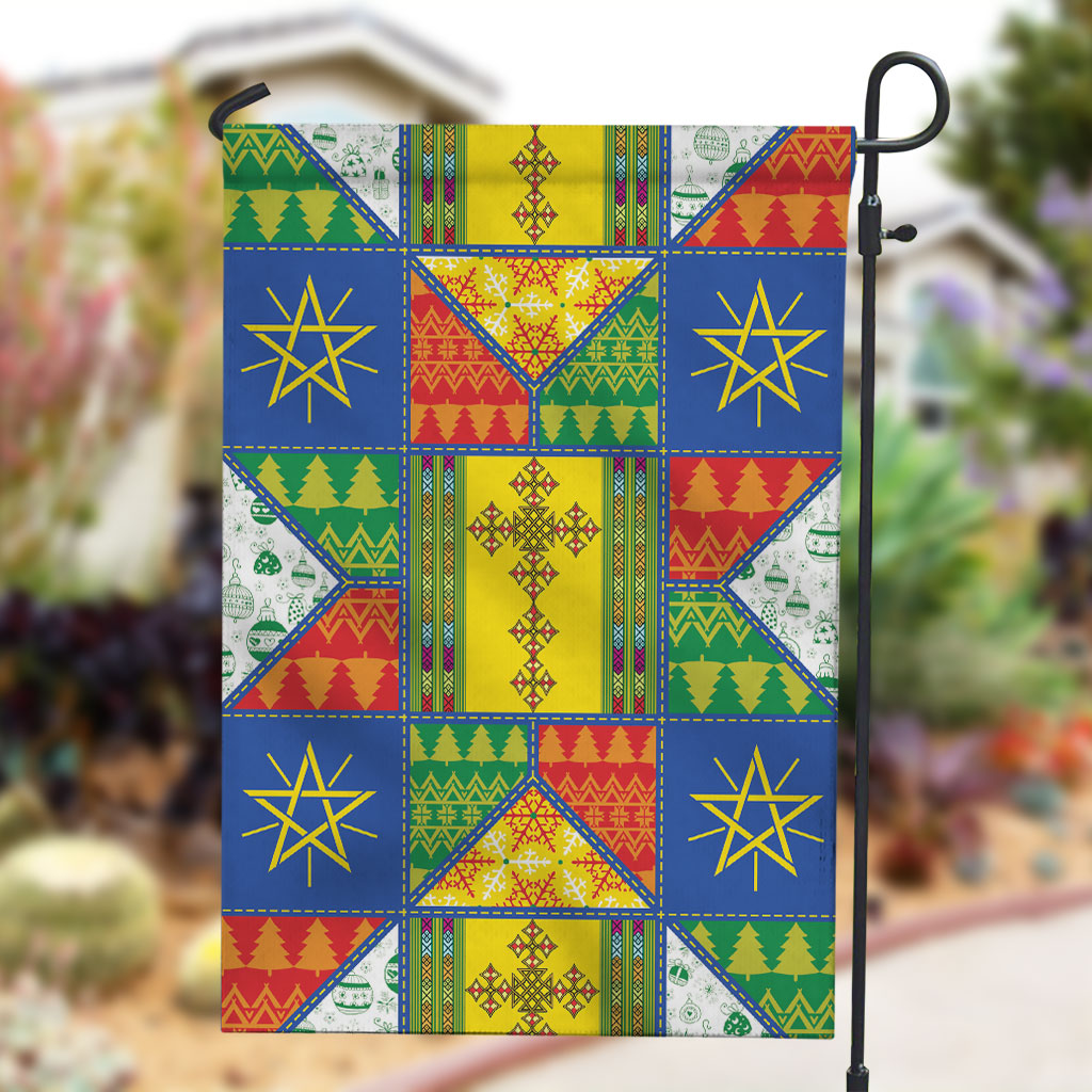 Ethiopia Christmas Garden Flag Patchwork Style