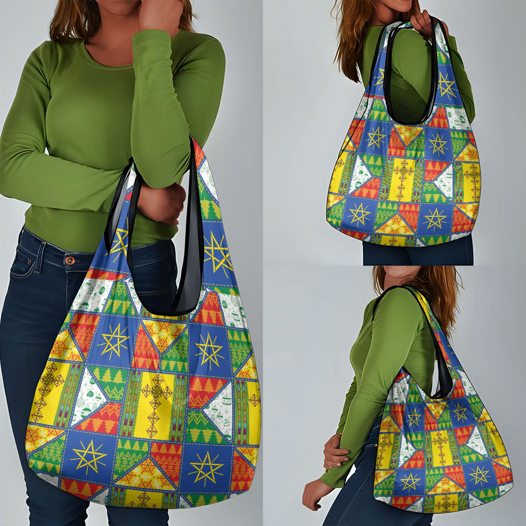 Ethiopia Christmas Grocery Bag Patchwork Style