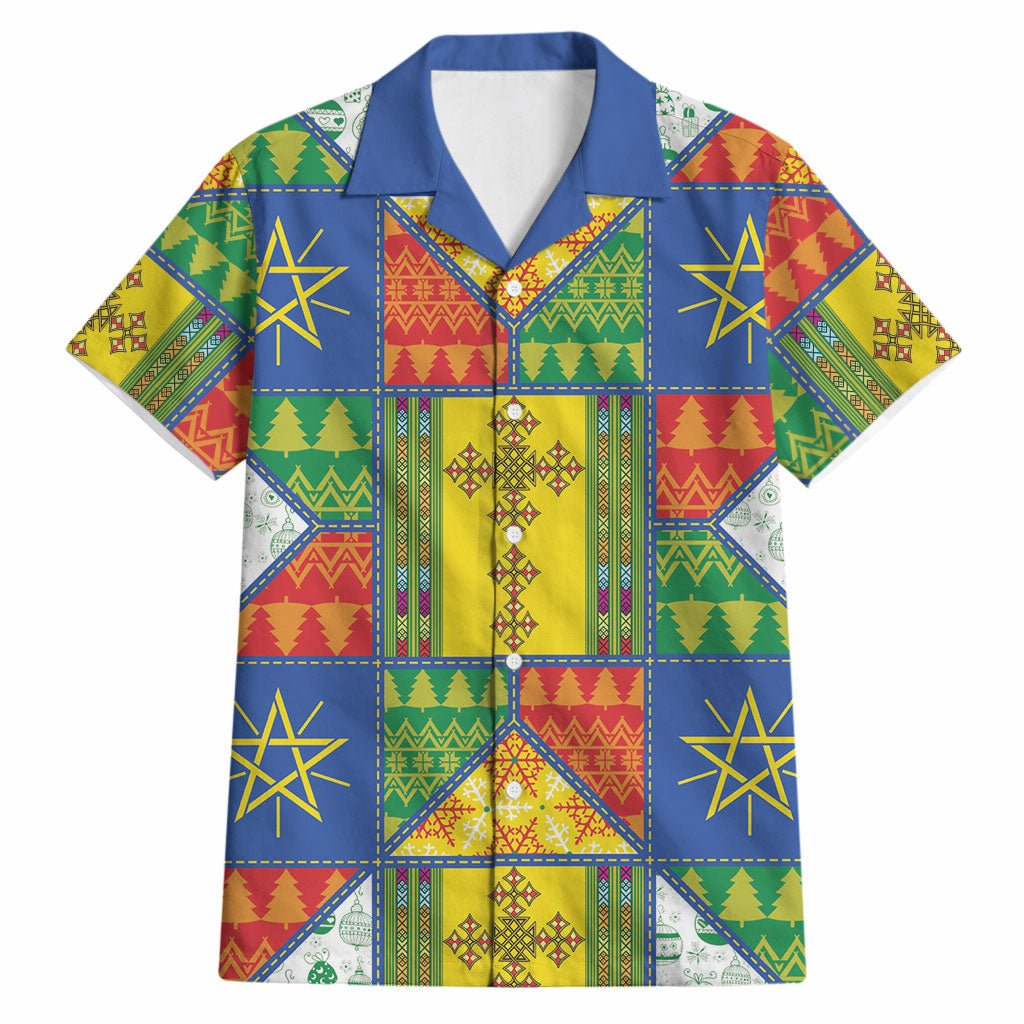 Ethiopia Christmas Hawaiian Shirt Patchwork Style