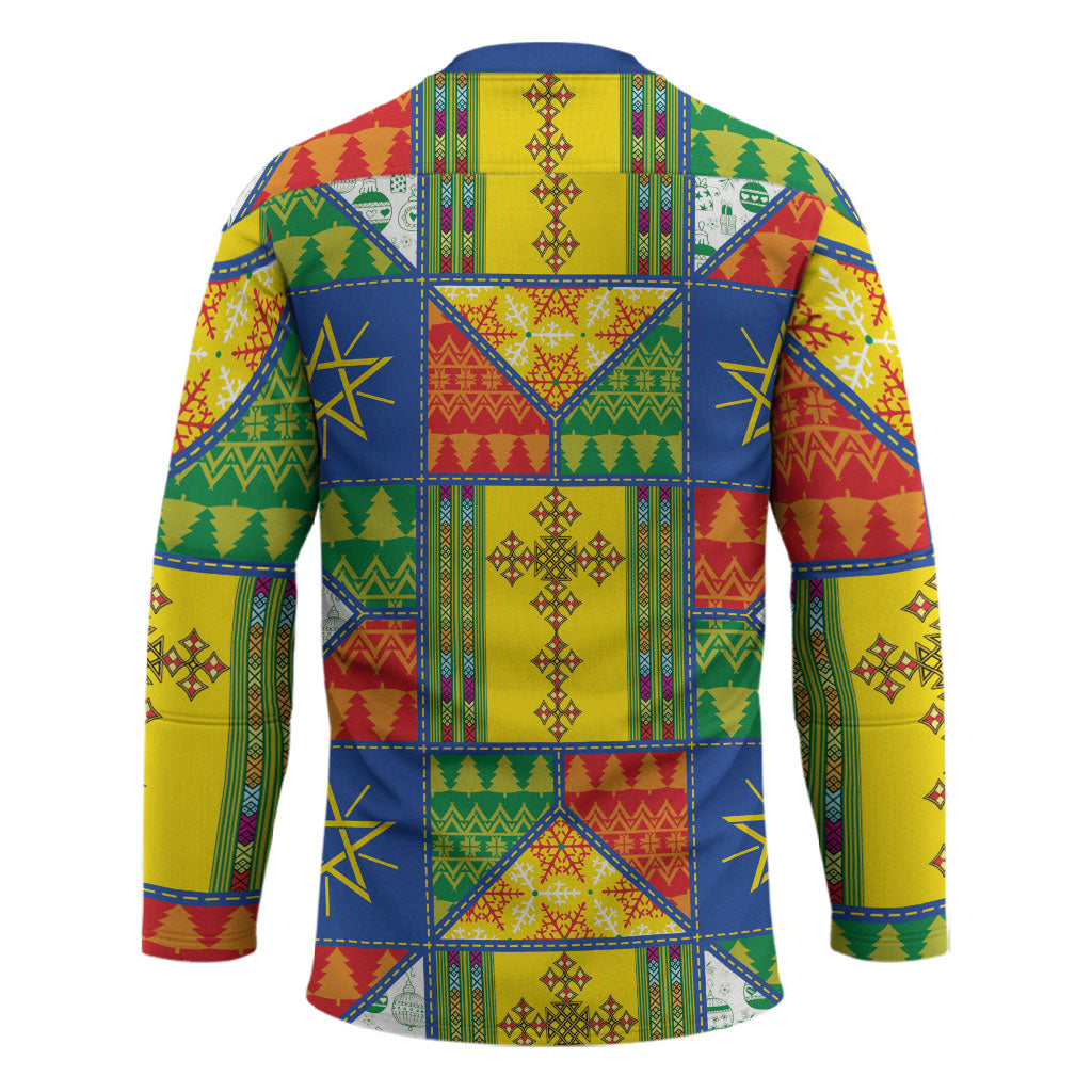 Ethiopia Christmas Hockey Jersey Patchwork Style